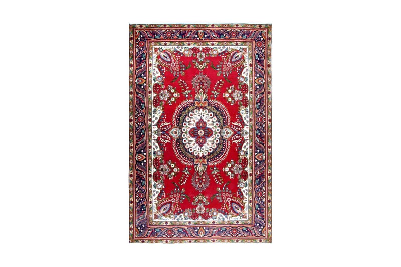 Handknuten Persisk Patinamatta 190x303 cm - Röd/Mörkblå - Persisk matta - Orientalisk matta
