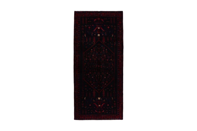 Handknuten Persisk Matta 152x350 cm - Svart/Röd - Persisk matta - Orientalisk matta