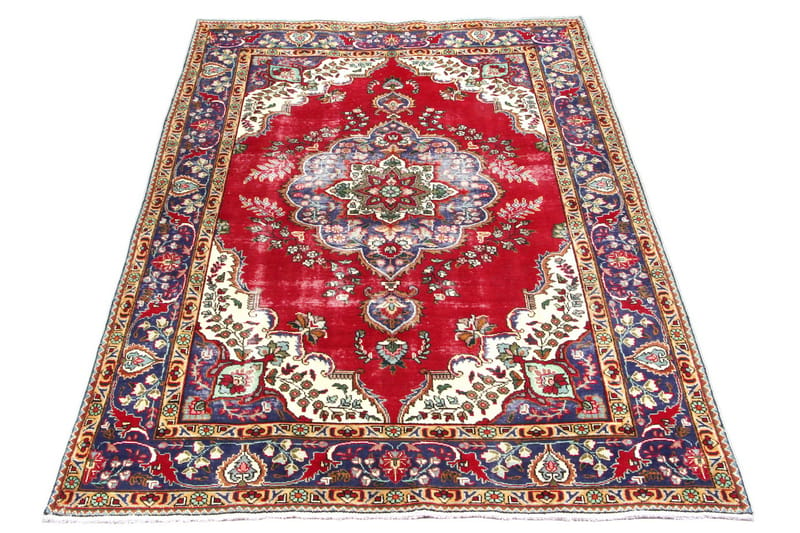 Handknuten Persisk Patchworkmatta 198x290 cm Kelim - Röd/Mörkblå - Persisk matta - Orientalisk matta