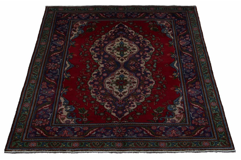 Handknuten Persisk Patinamatta 135x177 cm - Röd/Blå - Persisk matta - Orientalisk matta