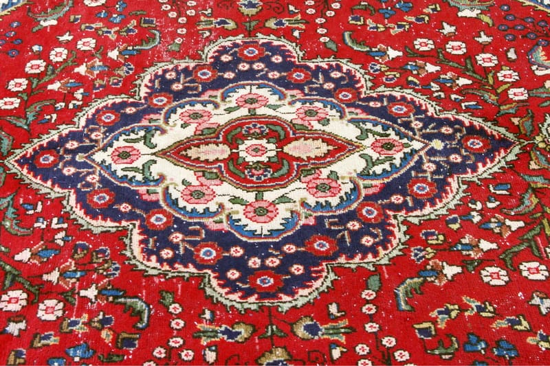 Handknuten Persisk Patinamatta 195x300 cm - Röd/Mörkblå - Persisk matta - Orientalisk matta