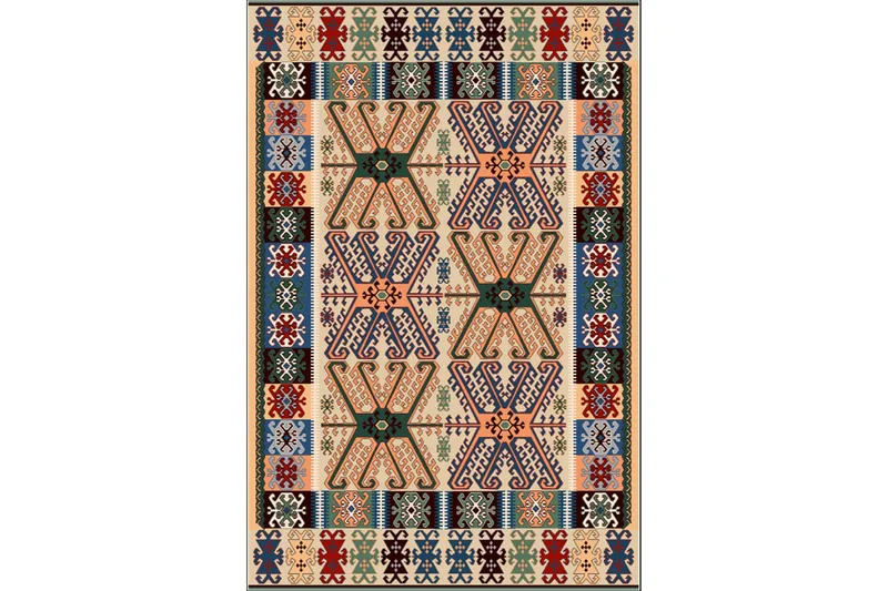 Homefesto Matta 100x200 cm - Multifärgad/Sammet - Textil & mattor - Matta - Orientalisk matta - Persisk matta