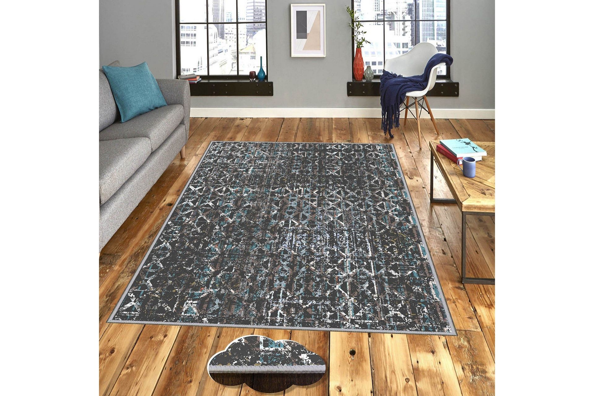 homefesto matta 100x200 cm - multifärgad