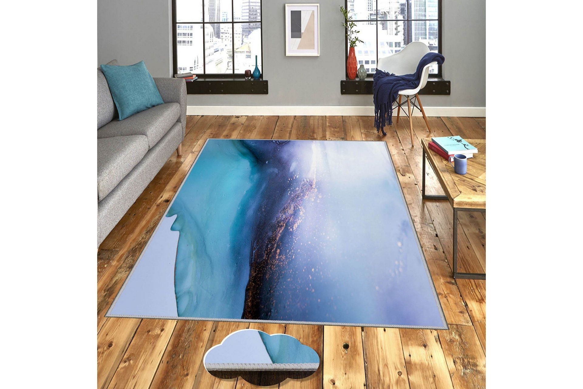 homefesto matta 100x300 cm - multifärgad