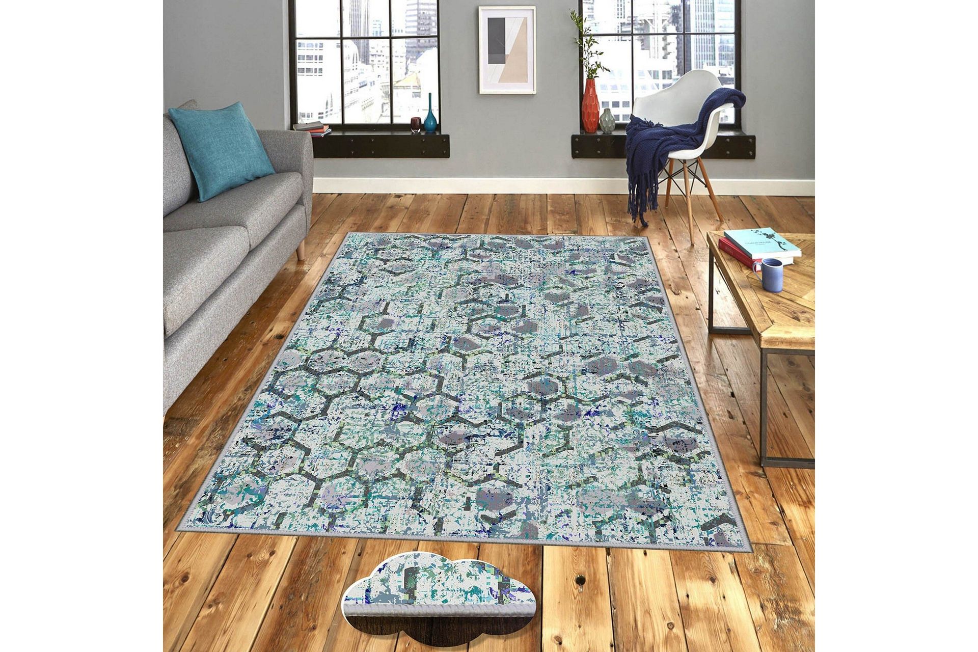 homefesto matta 80x120 cm - multifärgad