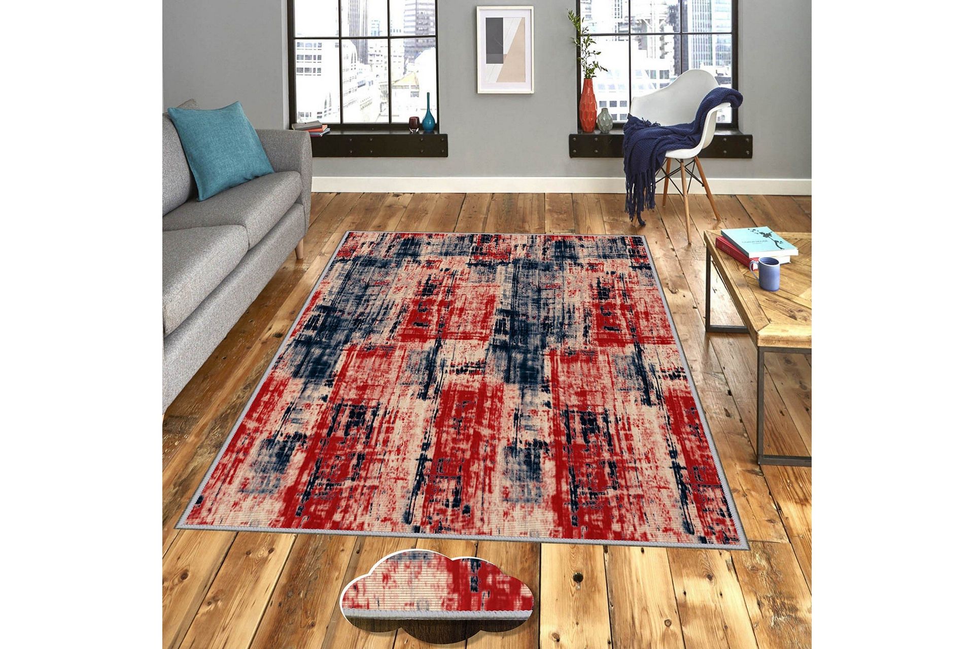 homefesto matta 80x300 cm - multifärgad