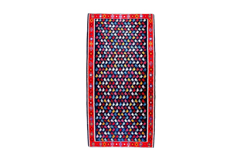 Handknuten Persisk Matta 132x281 cm Kelim - Mörkblå/Röd - Kelimmatta