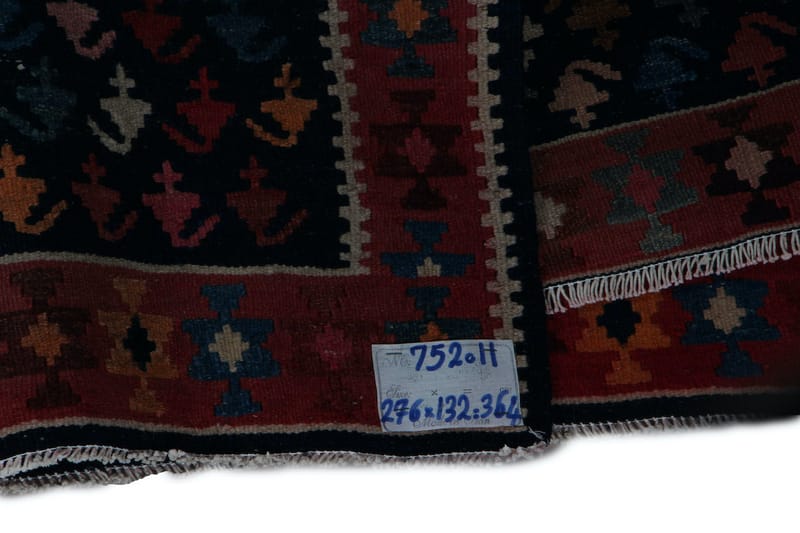 Handknuten Persisk Matta 132x276 cm Kelim - Mörkblå/Röd - Kelimmatta