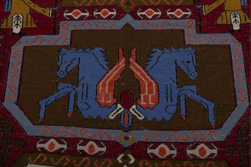Handknuten Persisk Patchworkmatta 117x195 cm Kelim - Röd/Beige - Kelimmatta