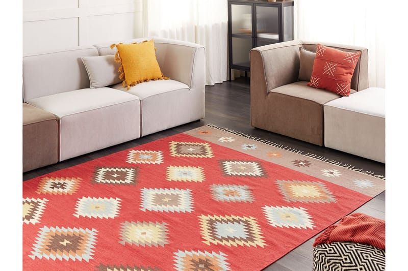 Kelimmatta Lorut 200x300 cm - Röd - Textil & mattor - Matta - Orientalisk matta - Kelimmatta