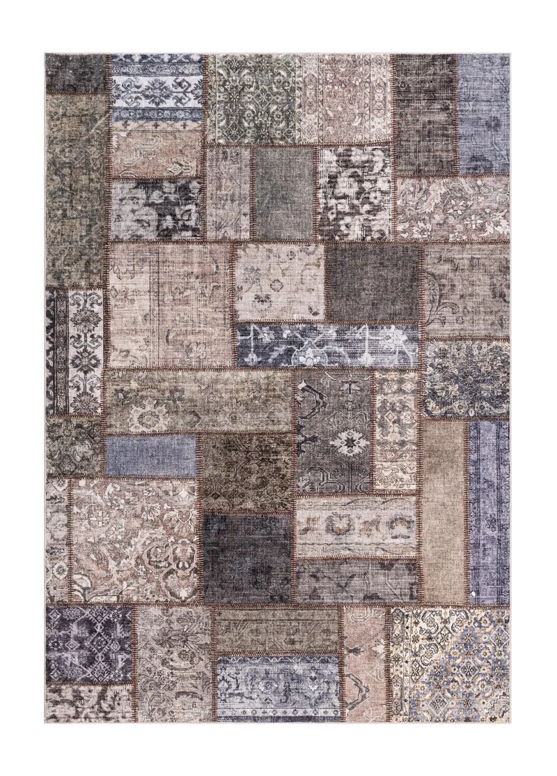 Maskinvävd Matta Tarfaya Patch Rund 240 cm, Smaragdgrön