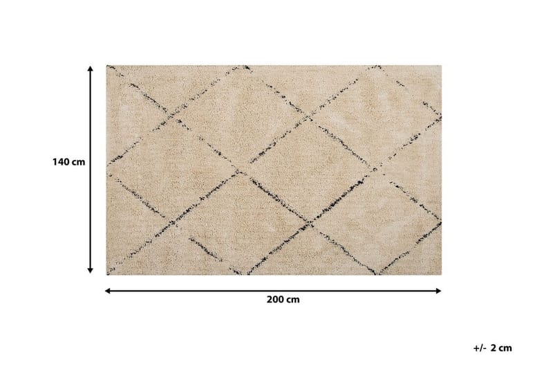 Matta Abhijay 140x200 cm - Beige/Svart - Marockansk matta - Orientalisk matta