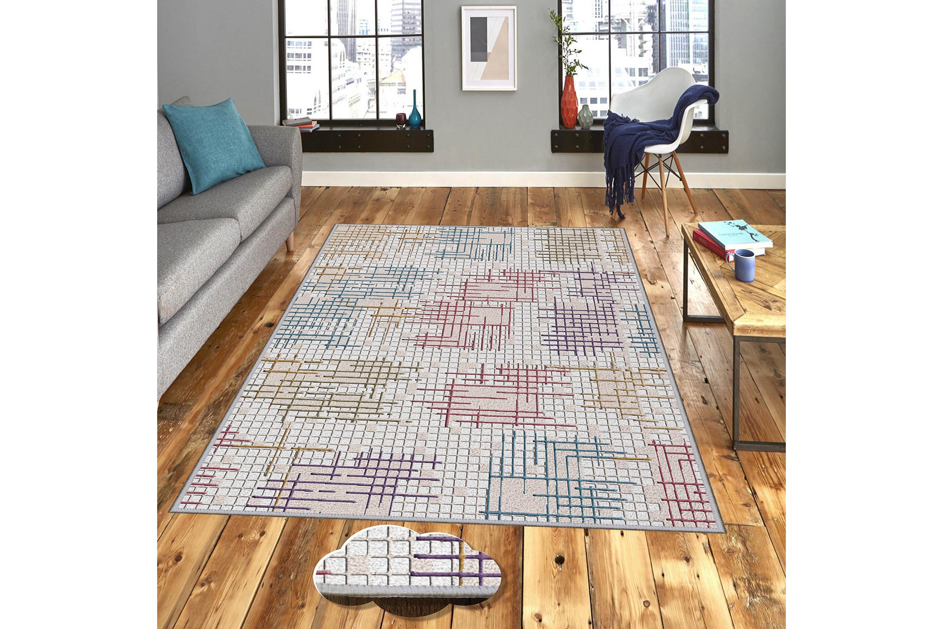 matta homefesto 100x150 cm - multifärgad