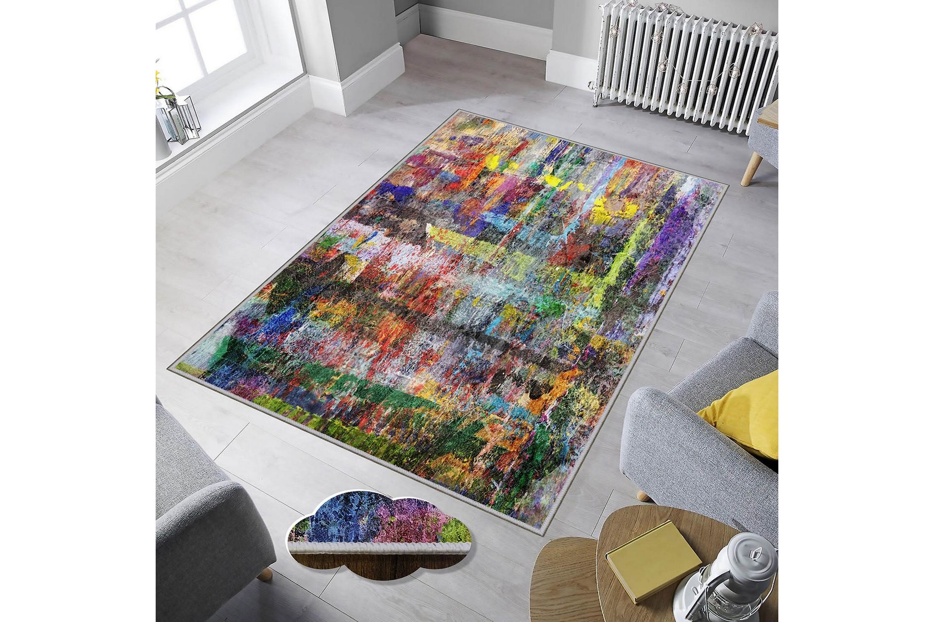 matta homefesto 100x150 cm - multifärgad