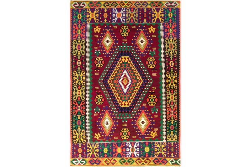 Matta Homefesto 100x200 cm - Multifärgad/Sammet - Persisk matta - Orientalisk matta