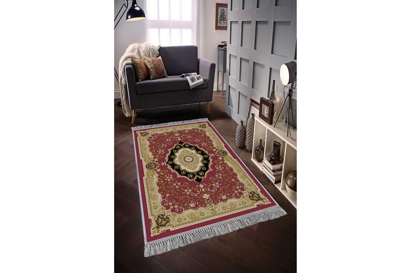 Matta Homefesto 100x300 cm - Multifärgad/Sammet - Persisk matta - Orientalisk matta