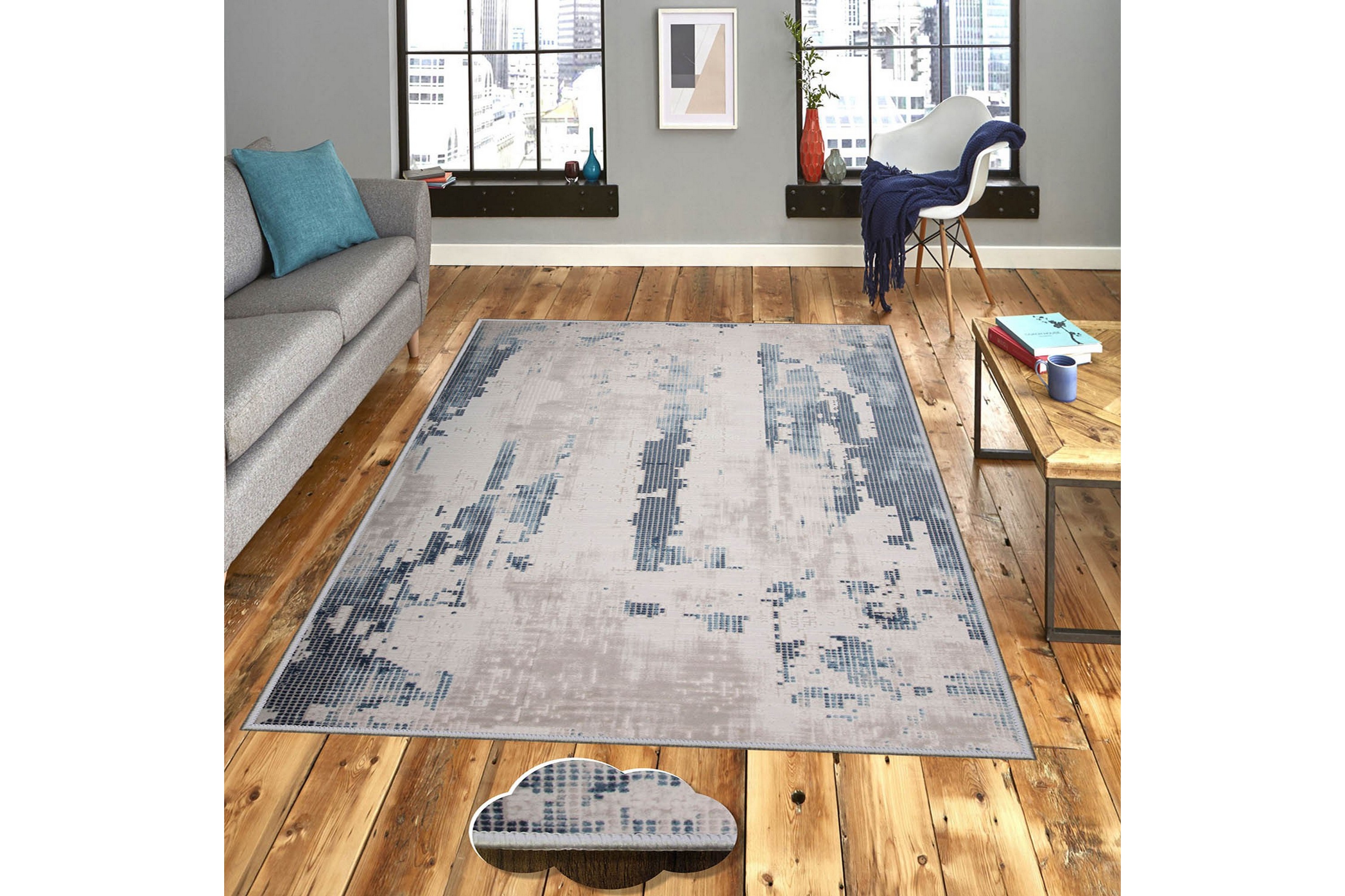 matta homefesto 100x300 cm - multifärgad