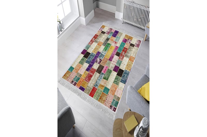 Matta Homefesto 80x150 cm - Multifärgad/Sammet - Persisk matta - Orientalisk matta