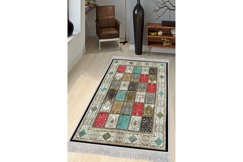 Matta Homefesto 80x300 cm - Multifärgad/Sammet - Persisk matta - Orientalisk matta