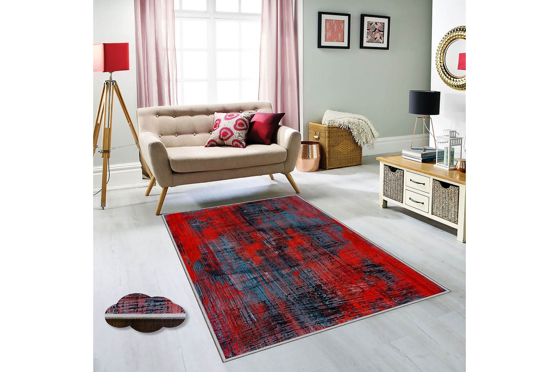 matta homefesto 80x300 cm - multifärgad