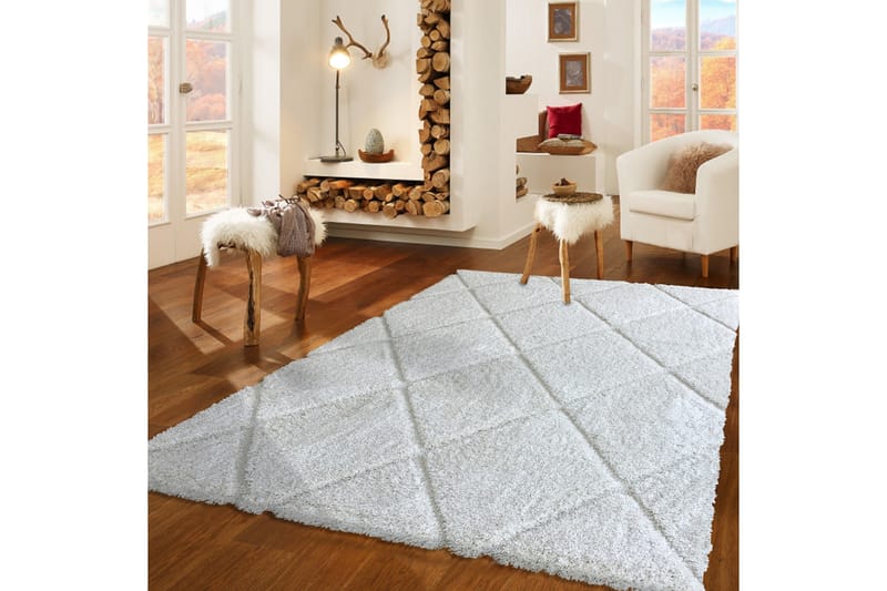Matta Ruby 80x150 cm - Vit/Shagpile - Textil & mattor - Matta - Orientalisk matta - Persisk matta