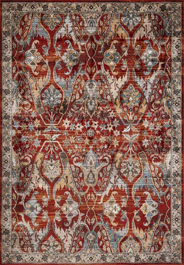 Matta Yelvi 135x190 cm - Röd/Beige - Textil & mattor - Matta - Orientalisk matta - Persisk matta