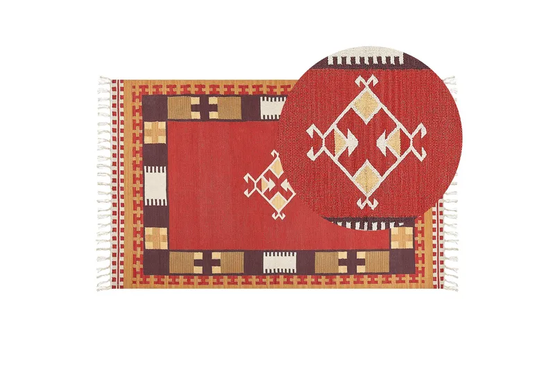 Parakar Kelimmatta 140x200 cm - Röd - Textil & mattor - Matta - Orientalisk matta - Kelimmatta