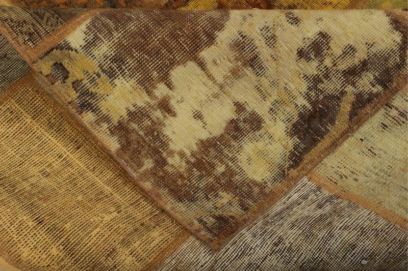 Handknuten Patchworkmatta Ull/Garn Flerfärgad 168x226cm - Flerfärgad - Patchwork matta
