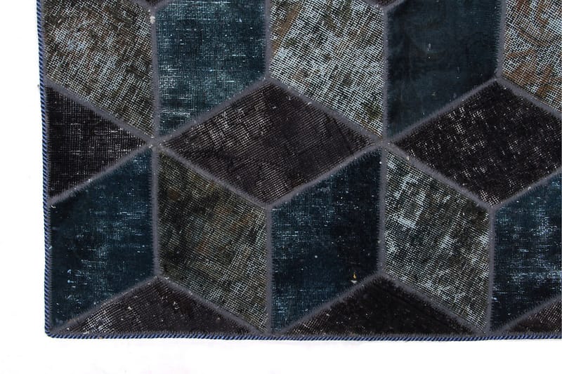 Handknuten Patchworkmatta Ull/Garn Flerfärgad 143x214cm - Flerfärgad - Patchwork matta