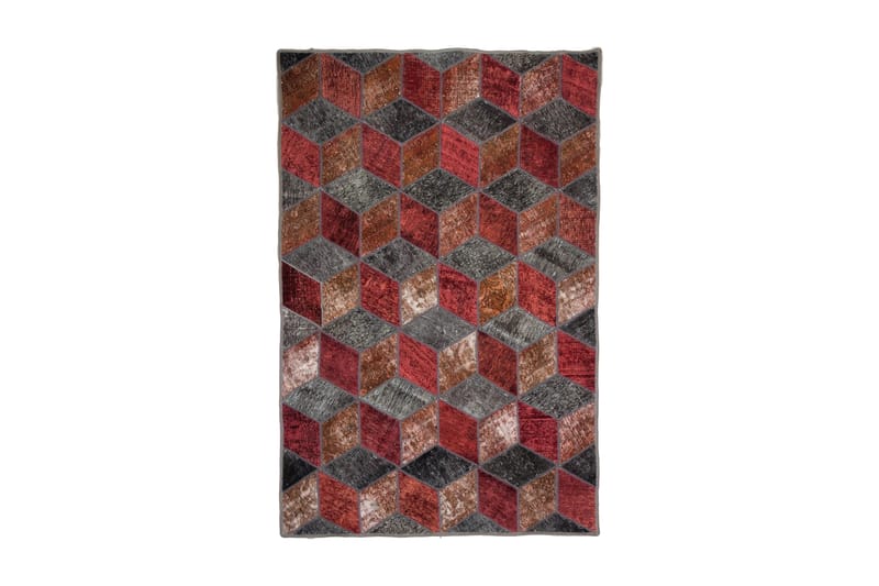 Handknuten Patchworkmatta Ull/Garn Flerfärgad 142x217cm - Flerfärgad - Patchwork matta