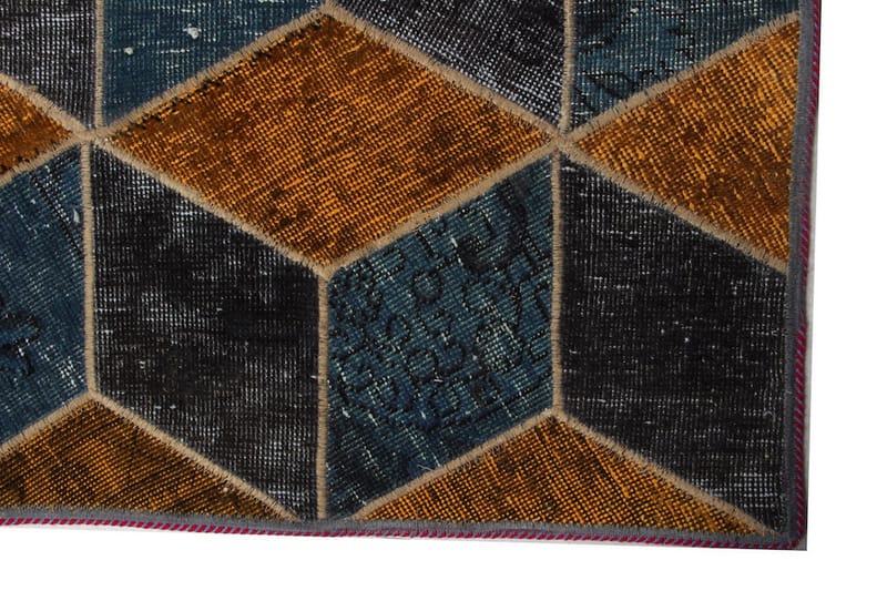 Handknuten Patchworkmatta Ull/Garn Flerfärgad 178x246cm - Flerfärgad - Patchwork matta