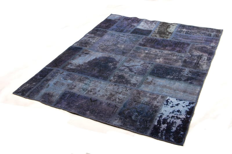 Handknuten Patchworkmatta Ull/Garn Flerfärgad 130x168cm - Flerfärgad - Patchwork matta