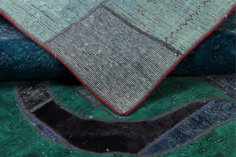 Handknuten Patchworkmatta Ull/Garn Flerfärgad 182x267cm - Flerfärgad - Patchwork matta