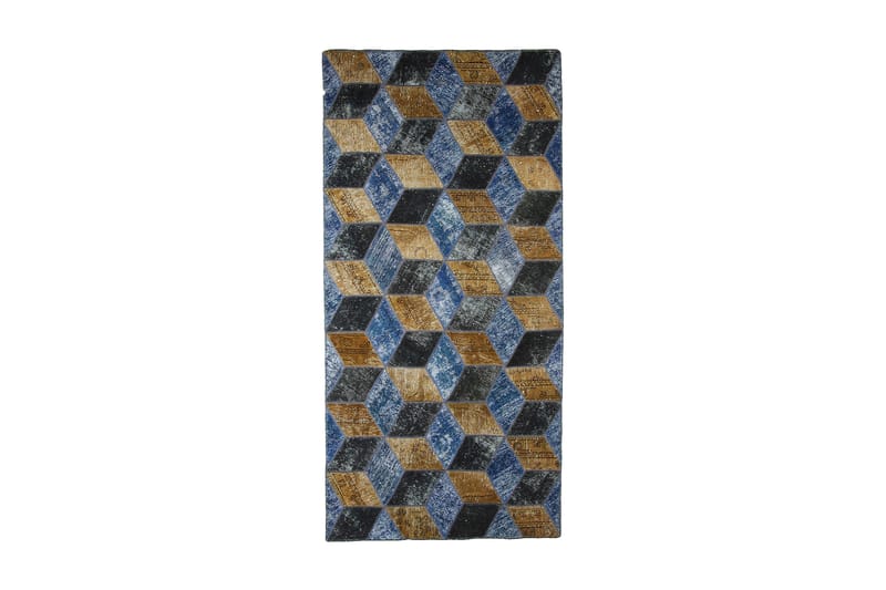 Handknuten Patchworkmatta Ull/Garn Flerfärgad 121x250cm - Flerfärgad - Patchwork matta