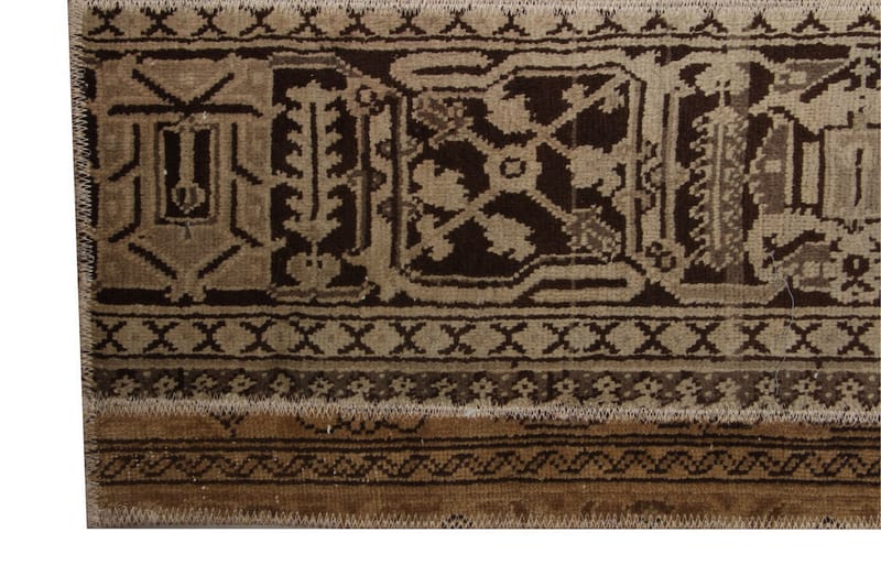 Handknuten Patchworkmatta Ull/Garn Flerfärgad 173x227cm - Flerfärgad - Patchwork matta