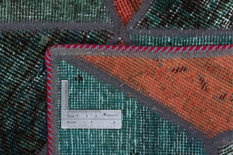 Handknuten Patchworkmatta Ull/Garn Flerfärgad 142x227cm - Flerfärgad - Patchwork matta