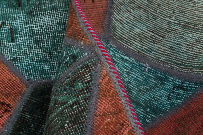Handknuten Patchworkmatta Ull/Garn Flerfärgad 142x227cm - Flerfärgad - Patchwork matta