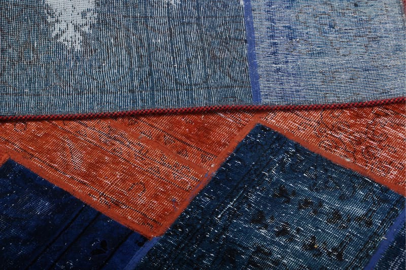 Handknuten Patchworkmatta Ull/Garn Flerfärgad 181x243cm - Flerfärgad - Patchwork matta