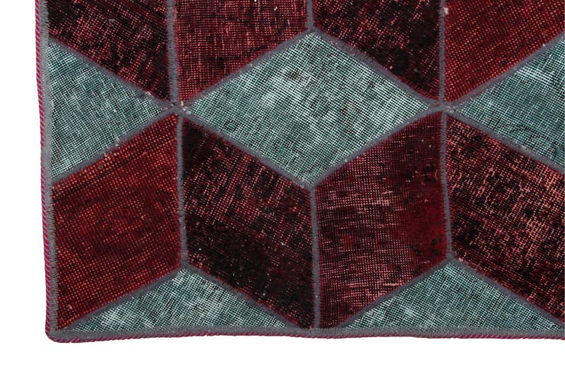 Handknuten Patchworkmatta Ull/Garn Flerfärgad 180x245cm - Flerfärgad - Patchwork matta