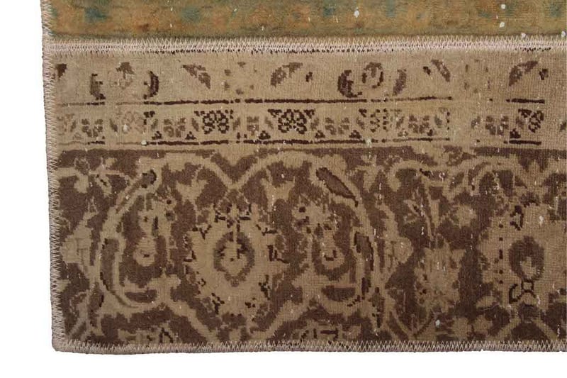 Handknuten Patchworkmatta Ull/Garn Flerfärgad 156x166cm - Flerfärgad - Patchwork matta
