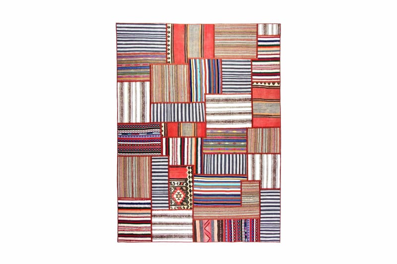 Handknuten Persisk Patchworkmatta 179x241 cm - Flerfärgad - Patchwork matta