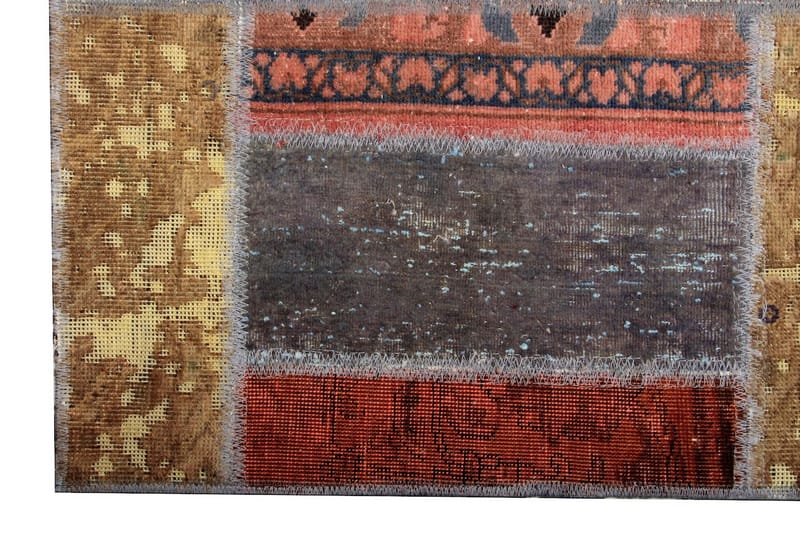 Handknuten Persisk Patchwork Ullmatta 172x226 cm Garn - Flerfärgad - Patchwork matta