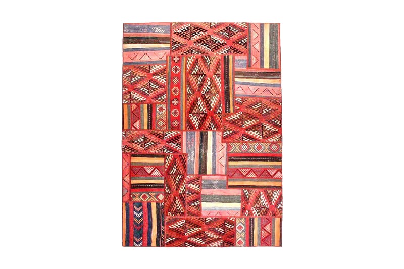 Handknuten Persisk Patchworkmatta 162x234 cm - Flerfärgad - Patchwork matta