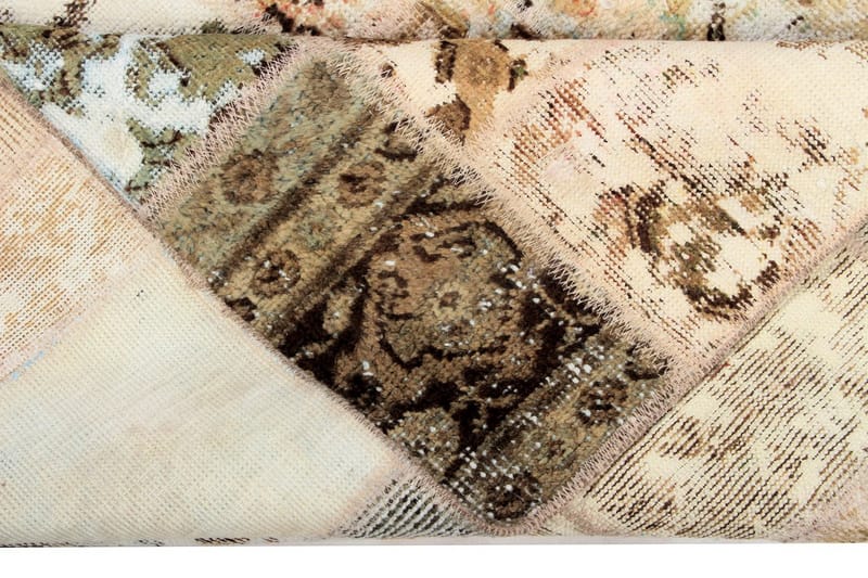 Handknuten Persisk Patchwork Ullmatta 166x221 cm Garn - Flerfärgad - Patchwork matta
