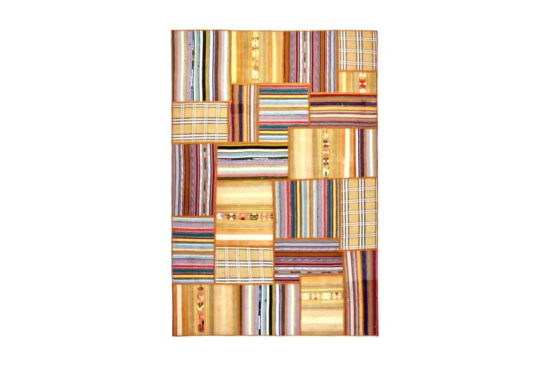 Handknuten Persisk Patchworkmatta 158x235 cm - Flerfärgad - Patchwork matta