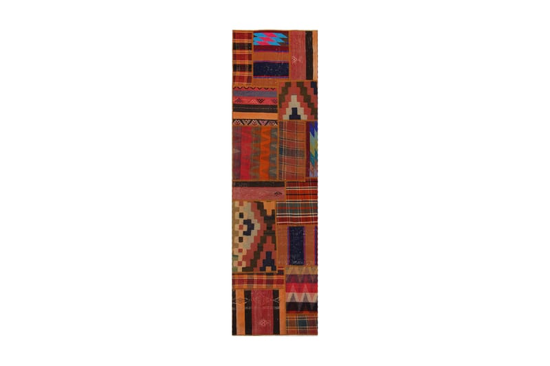 Handknuten Persisk Patchwork Ullmatta 71x252 cm Garn - Flerfärgad - Patchwork matta