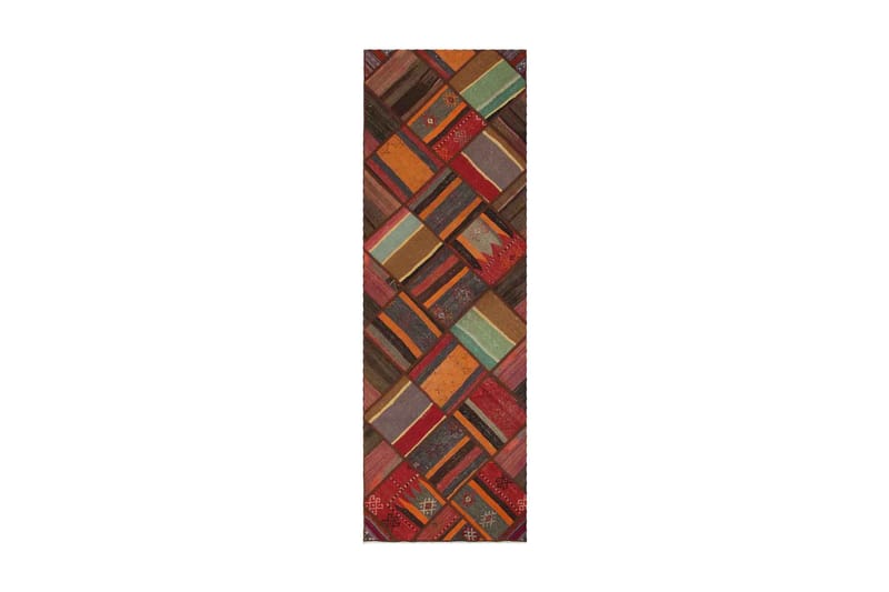 Handknuten Persisk Patchwork Ullmatta 83x250 cm Garn - Flerfärgad - Patchwork matta