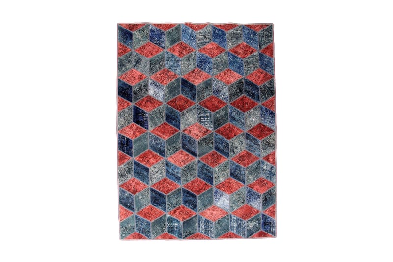 Handknuten Persisk Patchwork Ullmatta 178x246 cm Garn - Flerfärgad - Patchwork matta