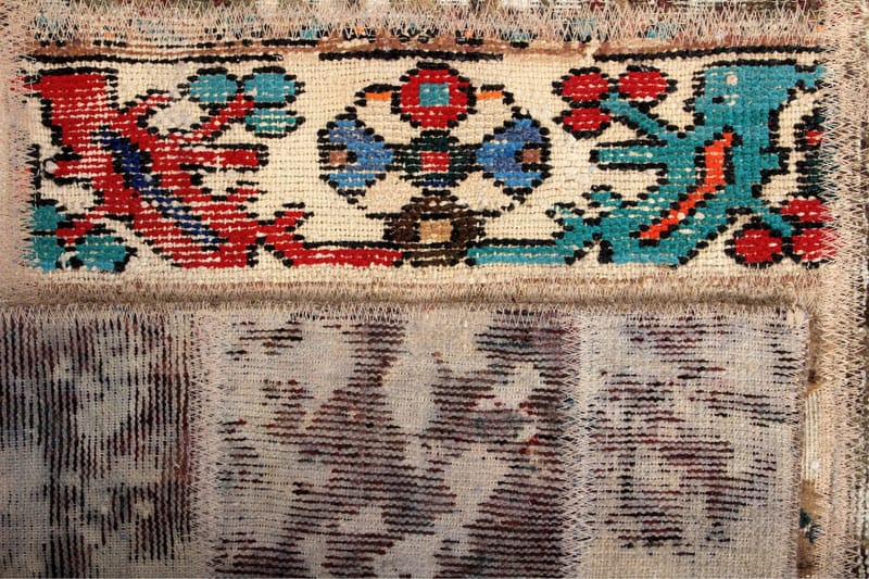 Handknuten Persisk Patchwork Ullmatta 168x222 cm Garn - Flerfärgad - Patchwork matta