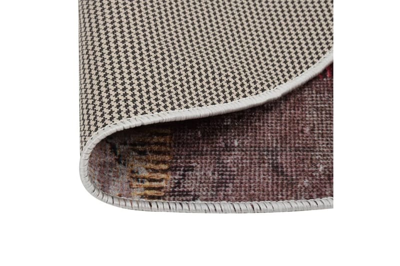 Matta tvättbar lappmönster Ï†120 cm flerfärgad halkfri - Flerfärgad - Patchwork matta
